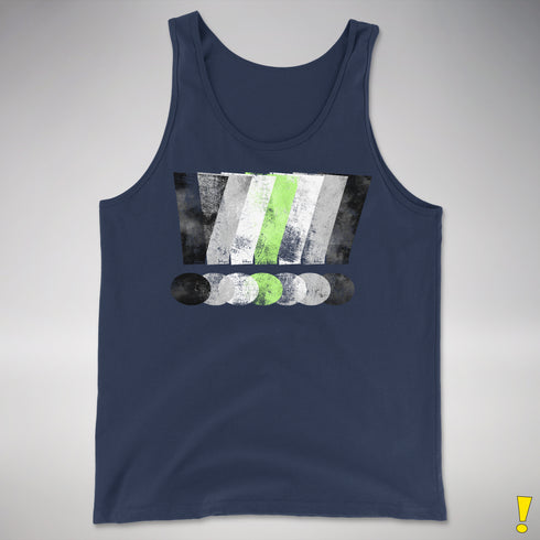Agender Pride Grunge Exclamation Points Premium Tank Top - Navy